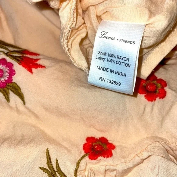 Lovers + Friends X Revolve Malia Floral Romper cold shoulder rose embroidered - Picture 8 of 9